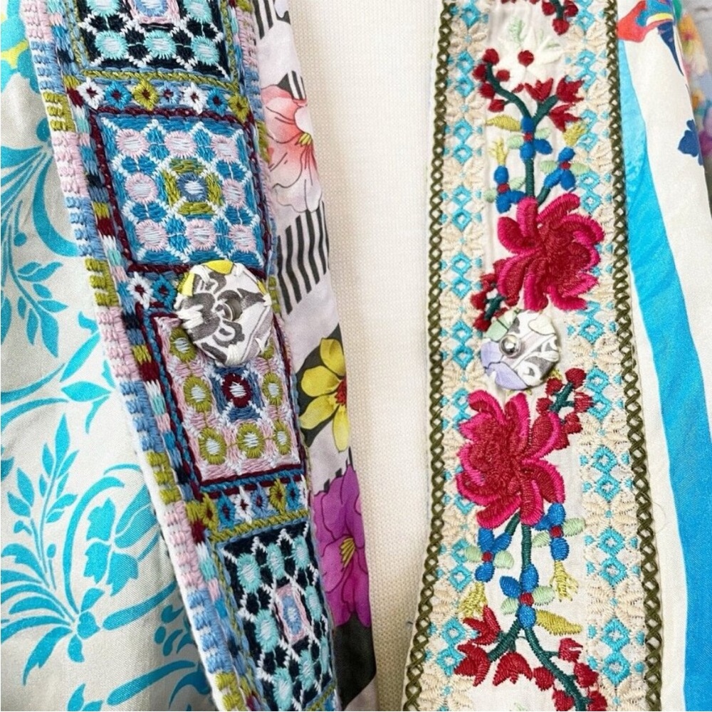 Johnny Was Multicolor Floral Patchwork Top - image 1